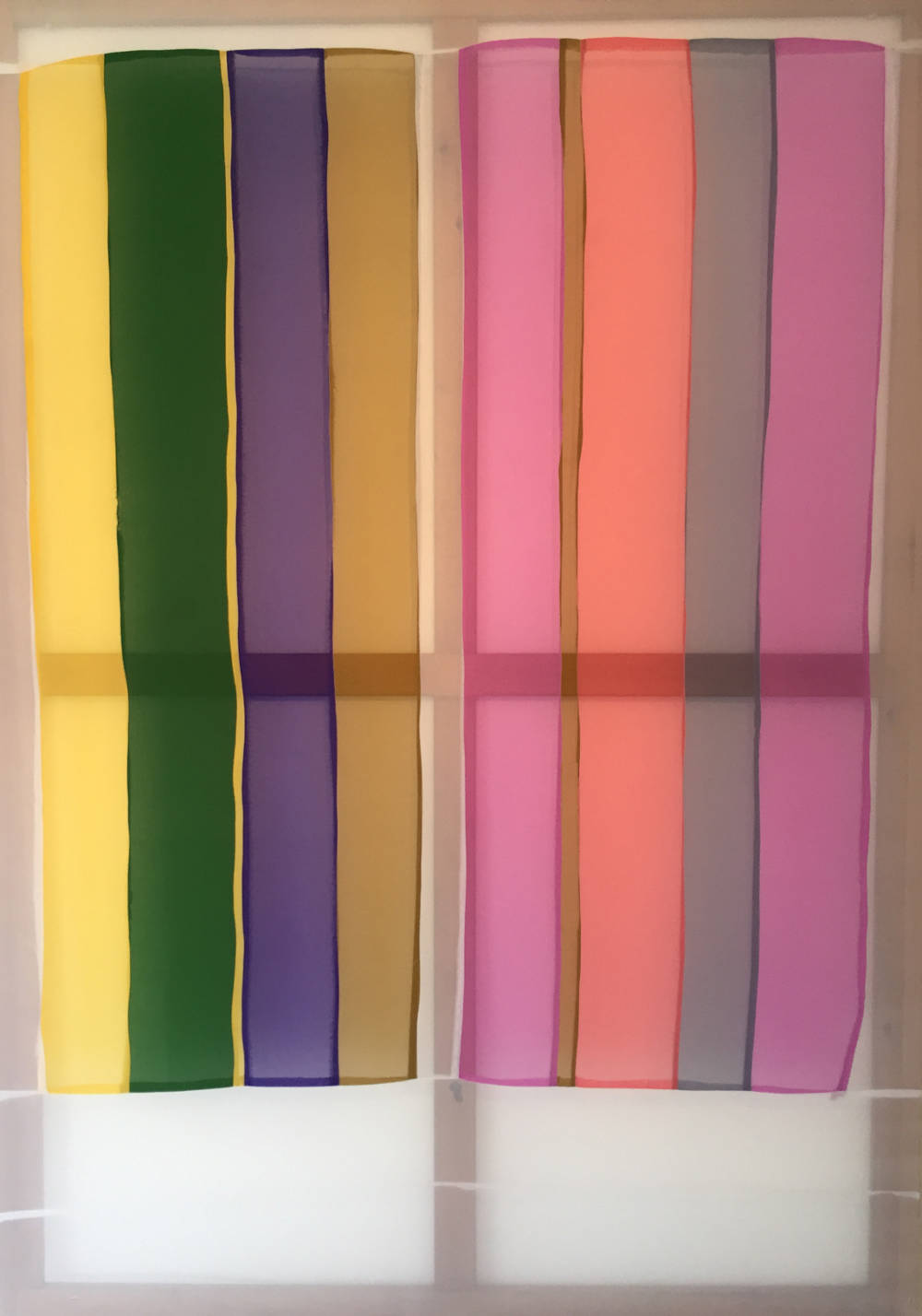 Dillwyn Smith, Placebo Painting (G17), 2017. Nylons 208 x 144 cm