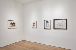 Installation image for Paula Rego: From Mind to Hand. Drawings from 1980 to 2001, at Marlborough