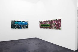 Installation image for David Reed: I'm trying to get closer but I'm still a million miles from you, at Häusler Contemporary