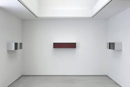 Installation image for Donald Judd, at Thaddaeus Ropac