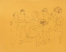 Andy Warhol, Children Playing Ring Around the Rosie (Happy December), 1954