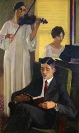 Earl H. Brewster, Woman with Violin, Man Reading & Woman Playing Piano, ca. 1910