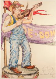 Joseph Peller, Francis Luis Mora, Nicolai Cikovsky, Jack Levine, Philip Evergood, Romare Bearden, Earl H. Brewster, Francis Luis Mora & Luis Jimenez, Hoe Down Fiddler (Fargo, ND), 1979