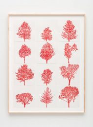 Charles Gaines, Numbers and Trees: Assorted Trees #1, Red Trees, 2019