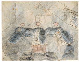 Otto Meyer-Amden, Otto Meyer-Amden, Otto Meyer-Amden & Otto Meyer-Amden, Study of dormitory, ca. 1918