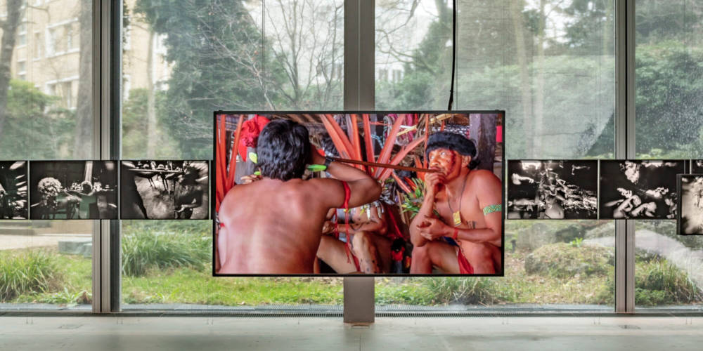 Installation image for Claudia Andujar, The Yanomami Struggle, at Fondation Cartier