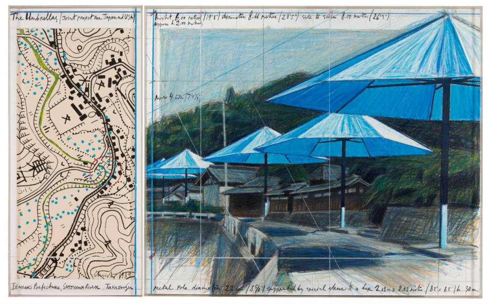 Christo, The Umbrellas (Joint Project for Japan and USA), 1989