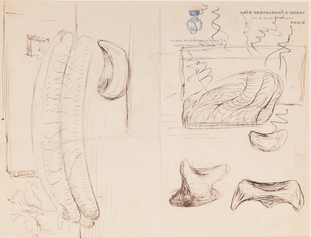 Salvador Dalí, Etude de mobiliers pour le tableau ‘Singularitas’, c.1935