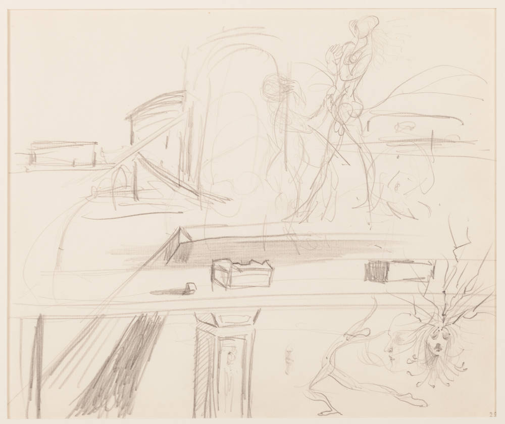Salvador Dalí, Etude de paysage avec tête de méduse, c.1938