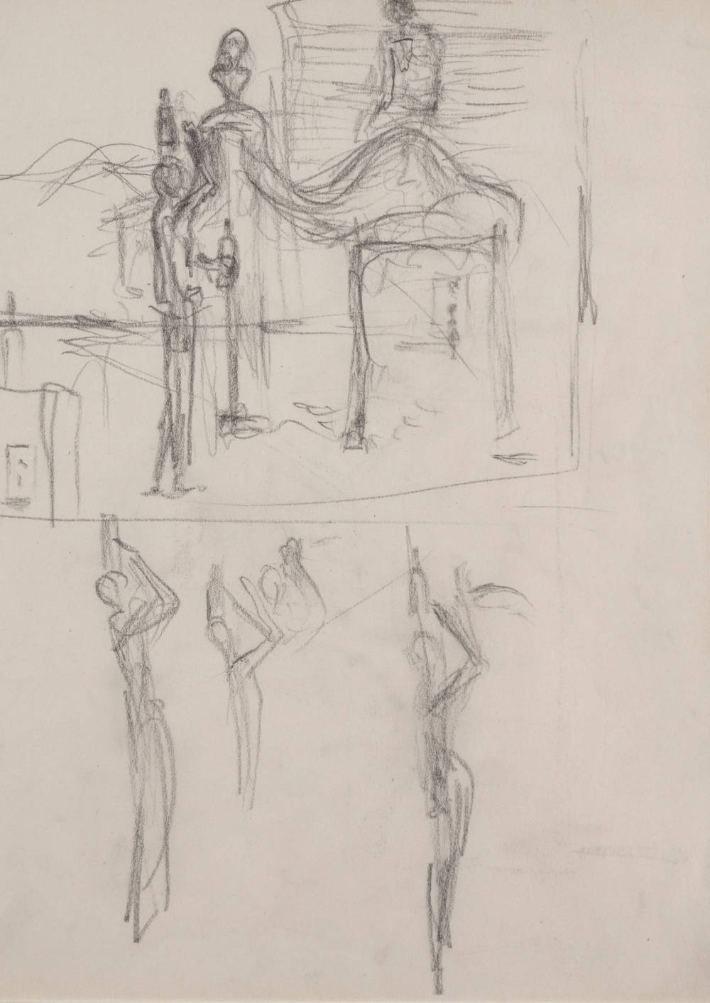 Salvador Dalí, Etude pour le tableau 'Banlieue de la ville paranoiaque-critique', c.1936