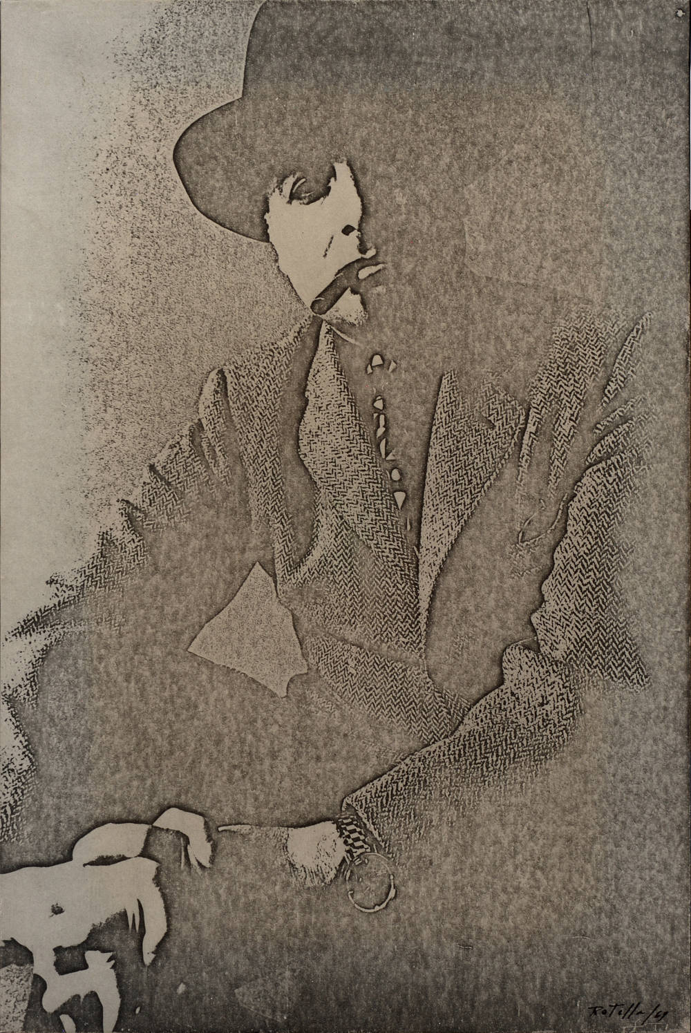 Mimmo Rotella, Autoportrait, 1968