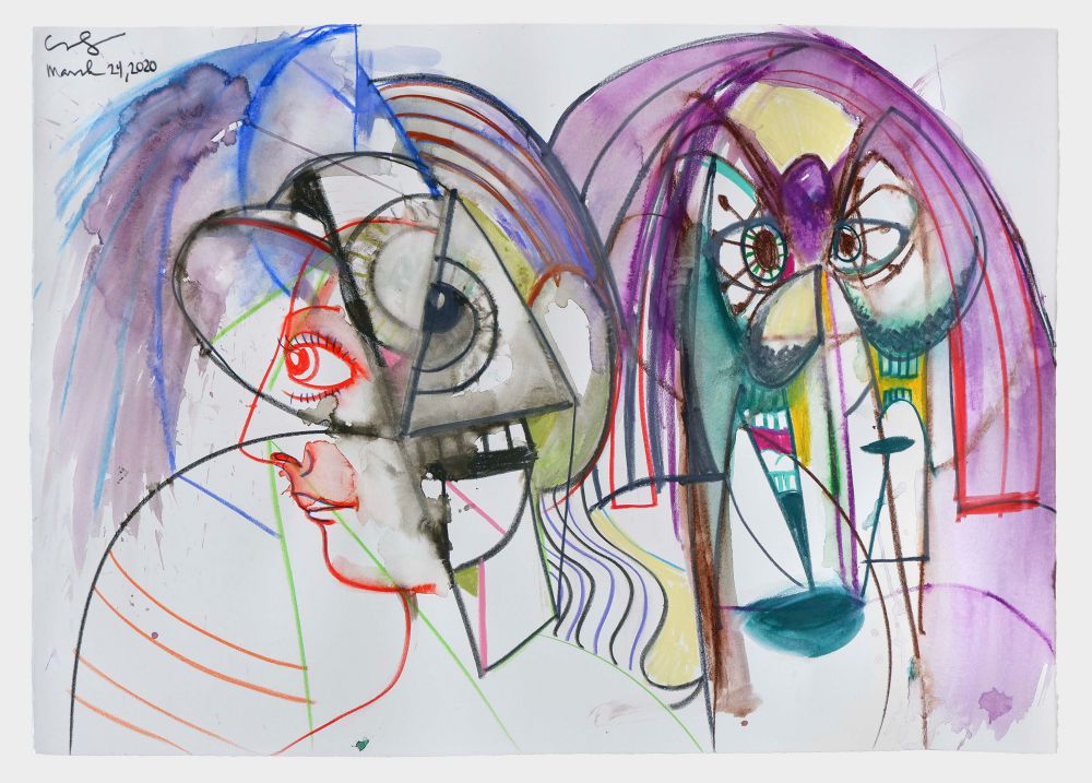 George Condo, Together and Apart, 2020