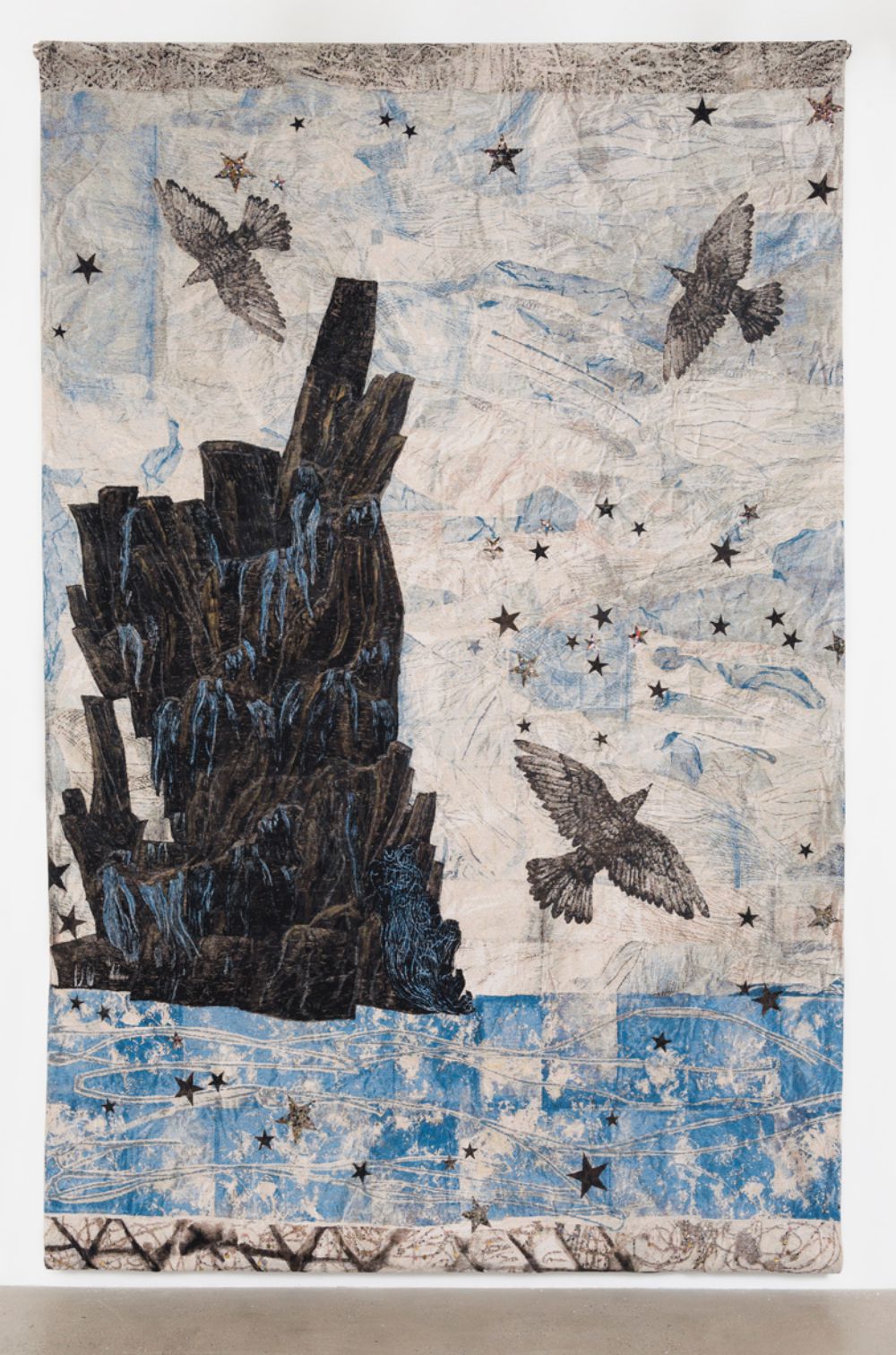 Kiki Smith, Harbor, (Ocean-rocks-birds), 2015