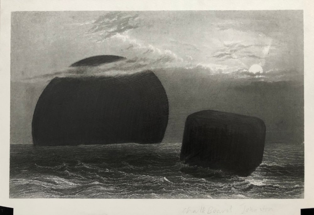 Fiona Banner aka The Vanity Press, Chalkboard, Johnston (From the series: Full Stop Seascape), 2019