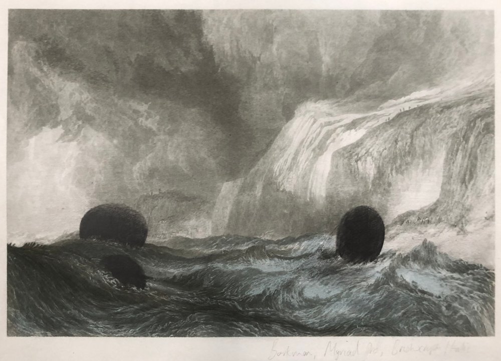 Fiona Banner aka The Vanity Press, Bookman, Myriad Pro, Brushscript Italic (From the series: Full Stop Seascape), 2019