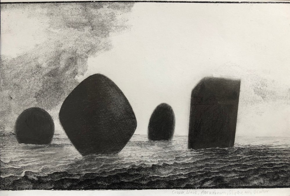 Fiona Banner aka The Vanity Press, Cooper Black, Herculanum, Slipstream, Orator (From the series: Full Stop Seascape), 2019