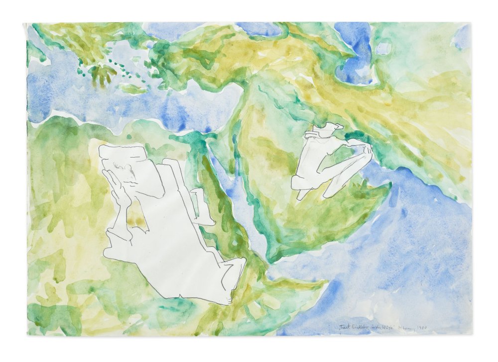 Maria Lassnig, Tuet Einkehr in der Wüste (Withdrawal in the Desert), 1980