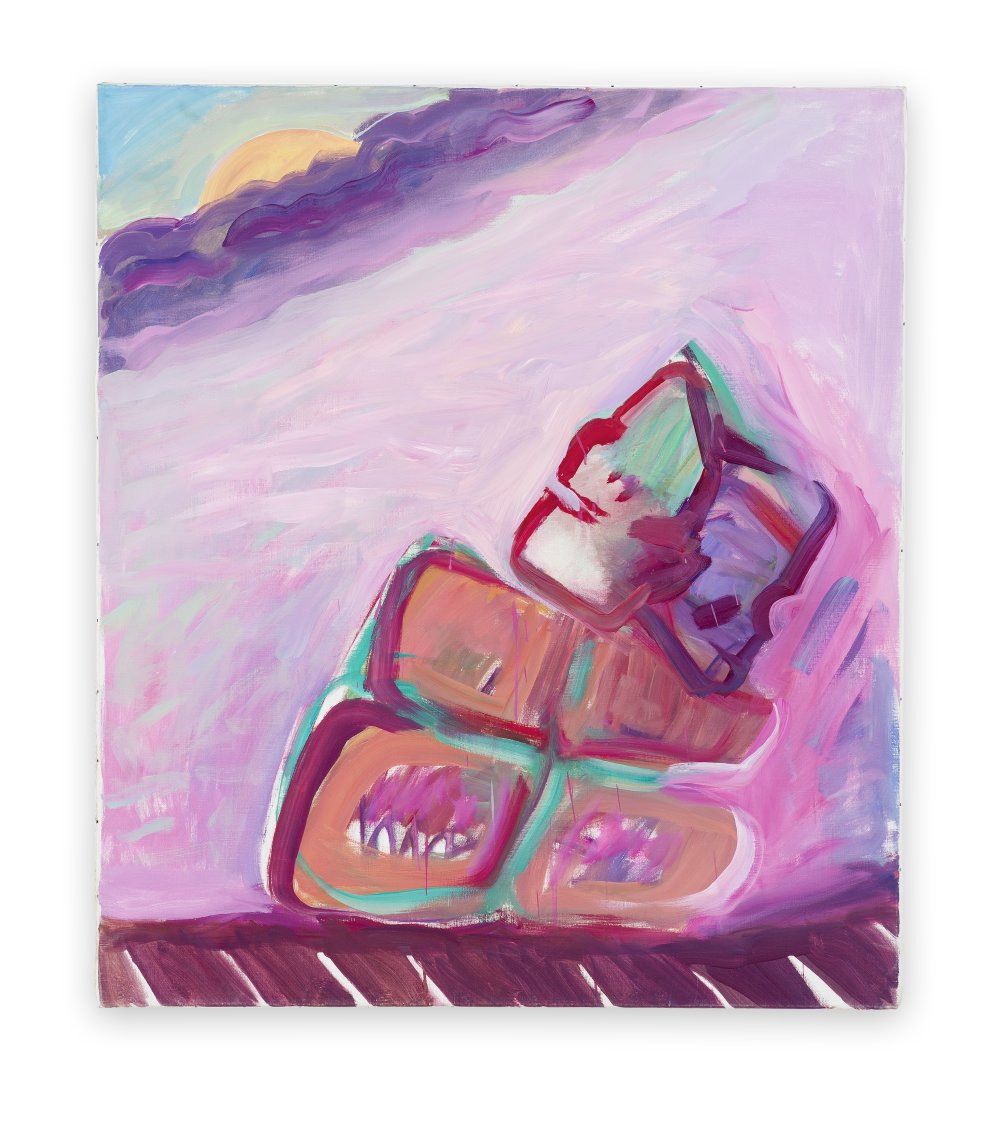 Maria Lassnig, Januskopf / Tag- und Nachtgedanken (Janus Head /Daytime and Nighttime Thoughts), 1987