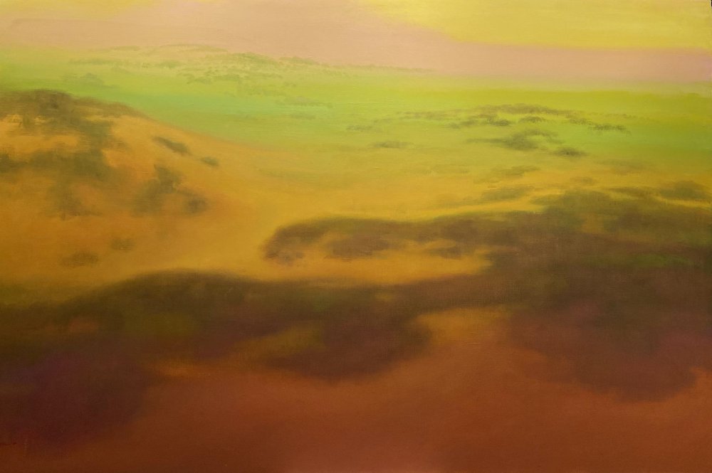 Richard Mayhew, Sunrise Over Yellow Dunes, 2019
