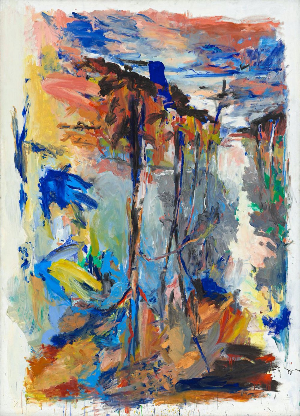 Georg Baselitz, Birkenallee Teichdamm (Avenue of Birch Trees Pond Dam), 1974