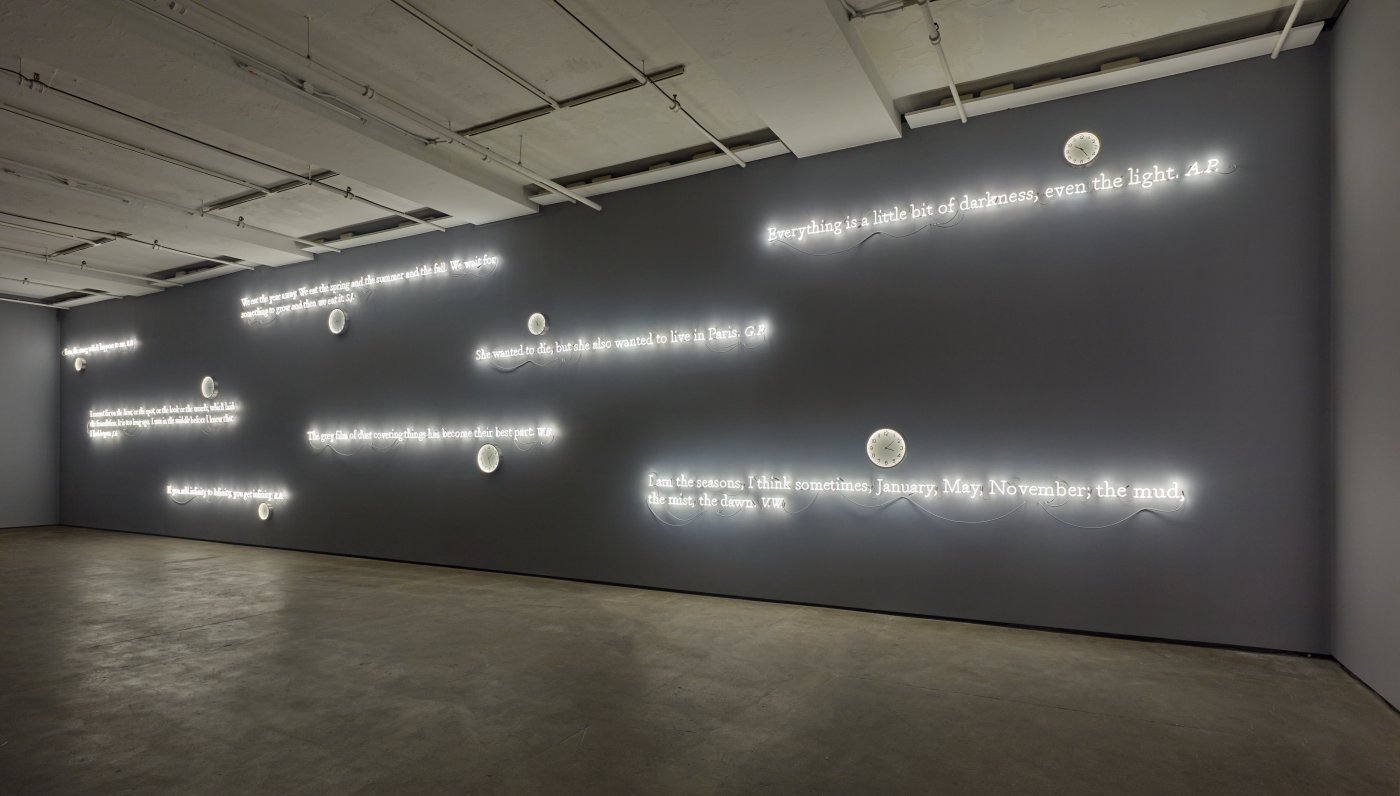 Installation image for Joseph Kosuth: 'Existential Time', at Sean Kelly Gallery