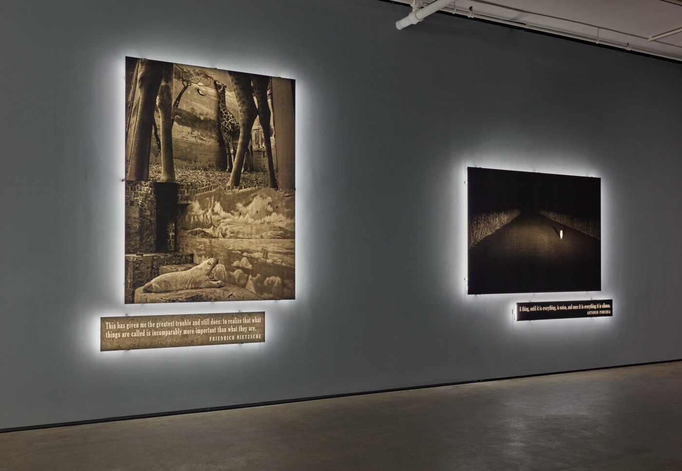 Installation image for Joseph Kosuth: 'Existential Time', at Sean Kelly Gallery