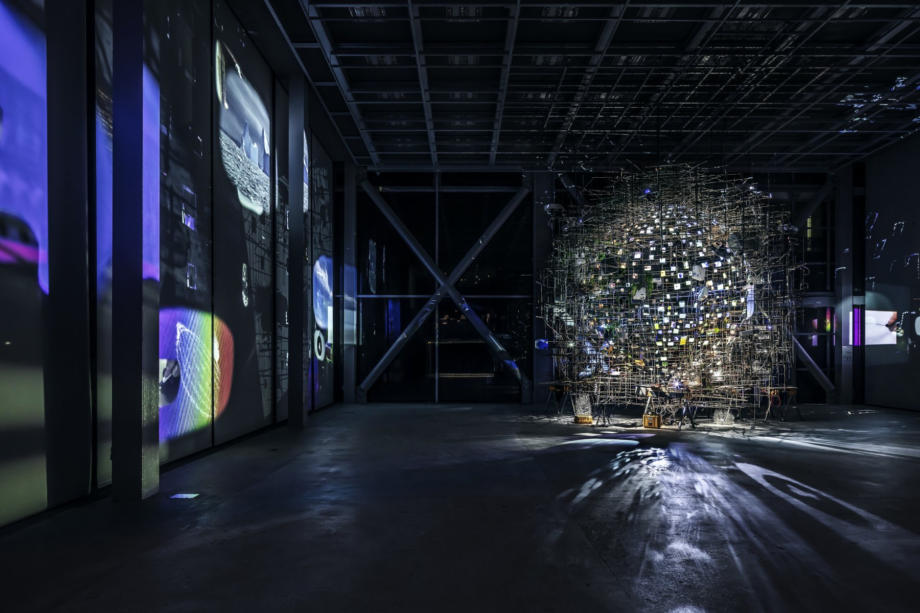 Installation image for Sarah Sze: Night into Day, at Fondation Cartier