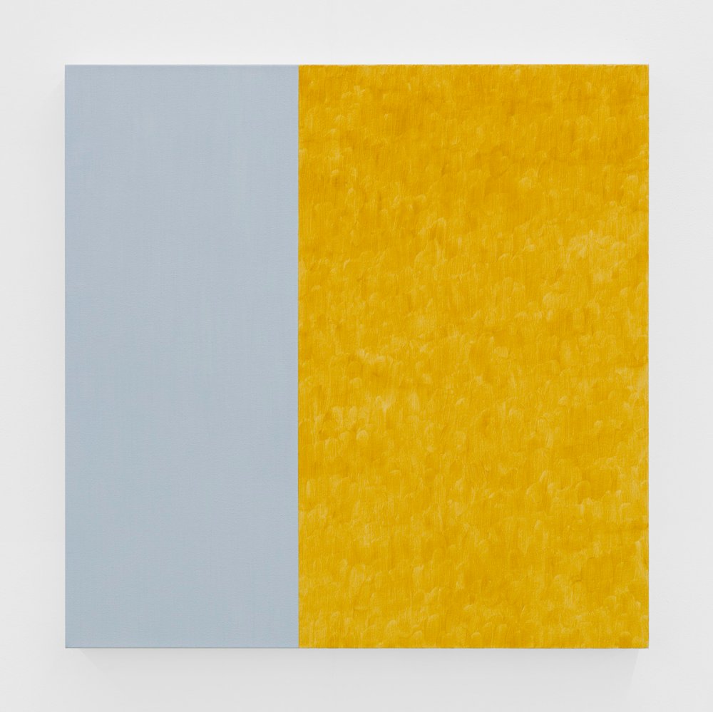 Marcia Hafif, Fresco: Pale Painting: Indigo/Yellow Ochre Light, 2008