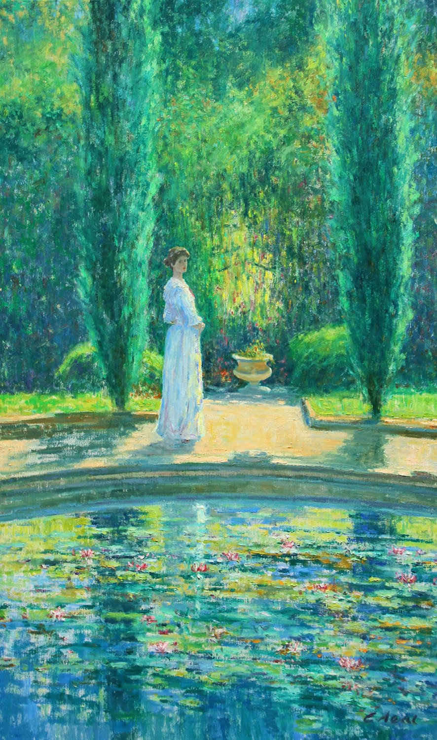 Charles Neal, Reflection - the Statue Garden, Violet, 8th Duchess of Rutland