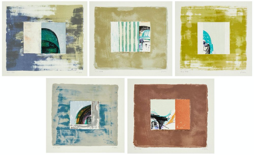 Henry Moore, Helmet Head Lithographs [Cramer 356-360], 1974-75