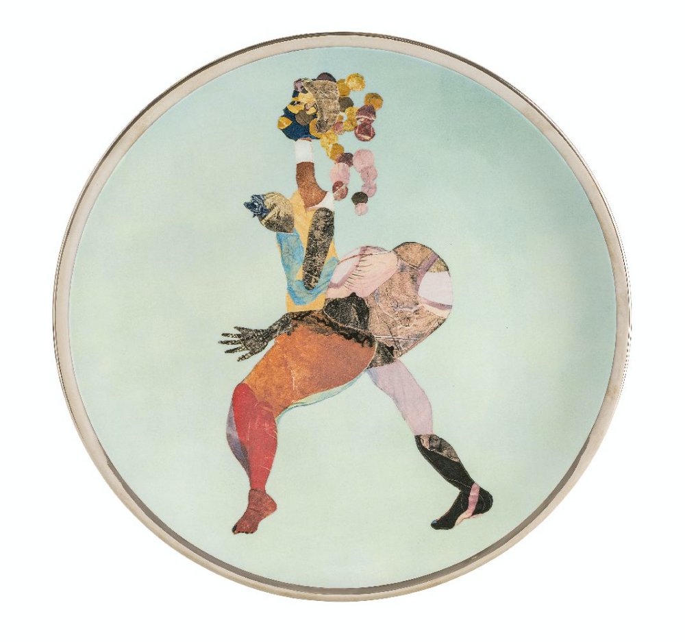 Tschabalala Self, Sapphire Plate, 2017
