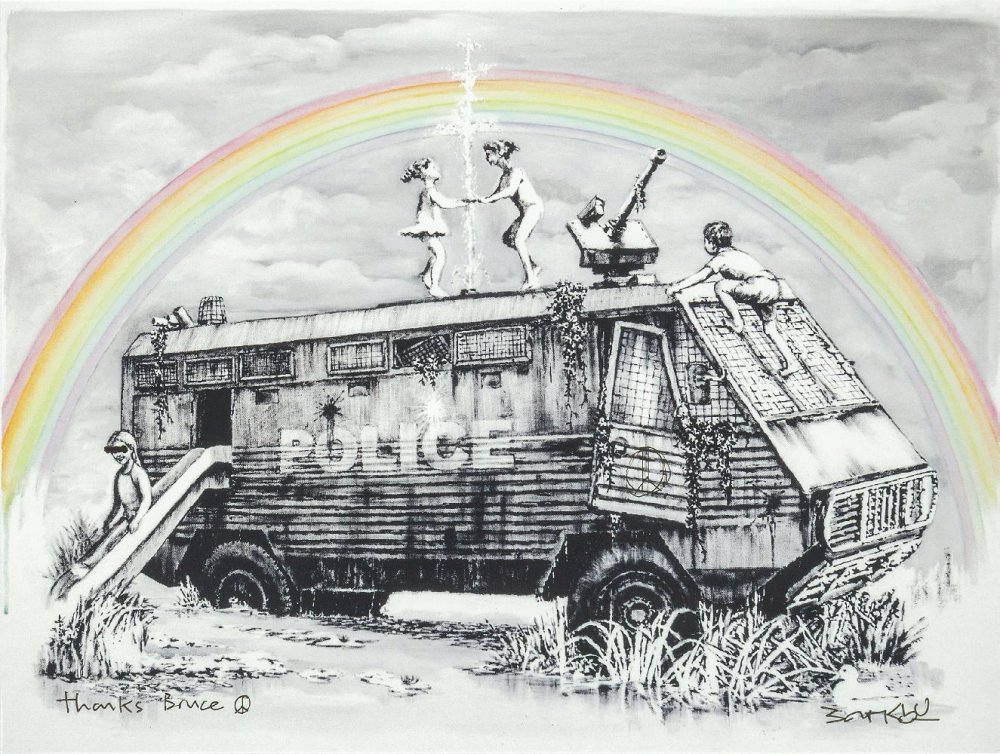 Banksy, Police Riot Van (Dismaland Gift Print), 2015