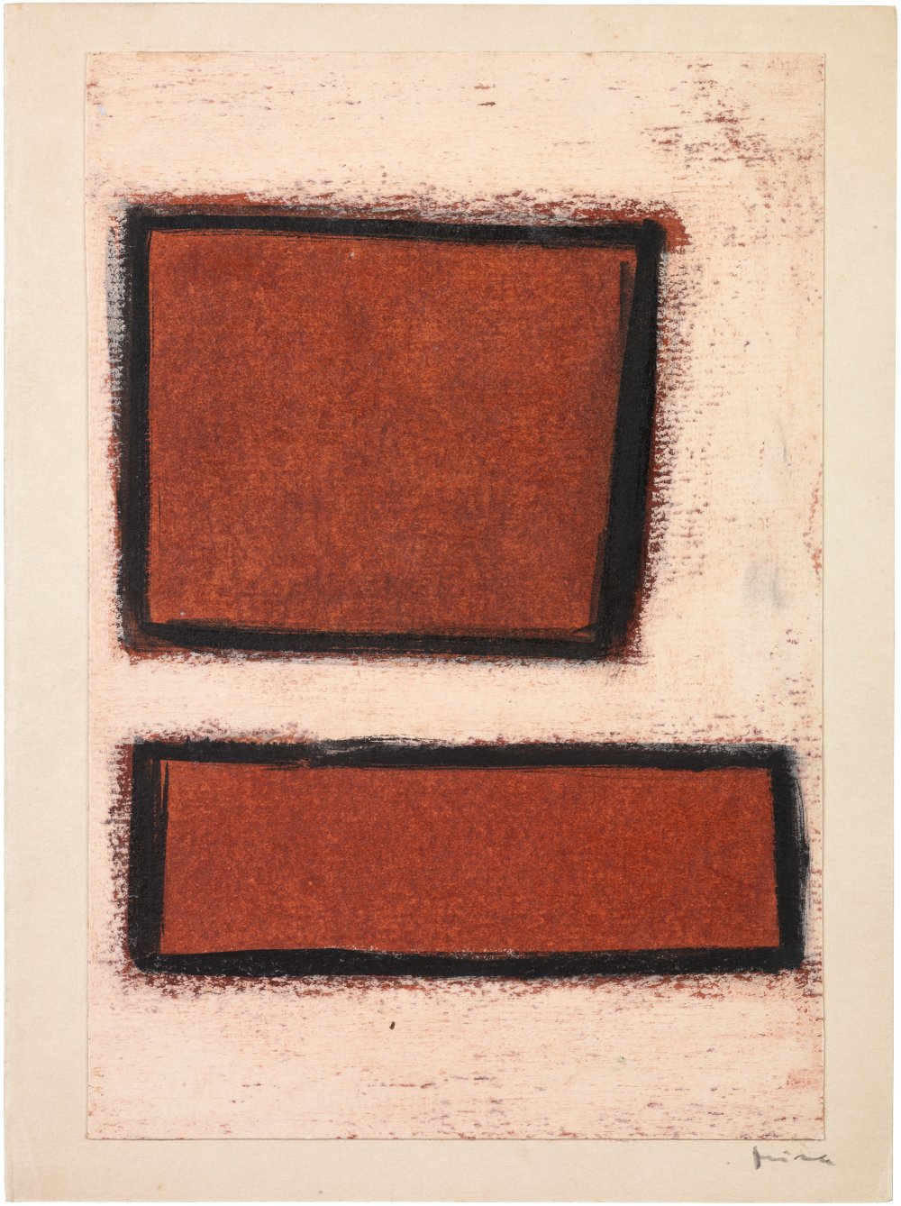 Mira Schendel, Untitled (Two red forms), ca. 1960