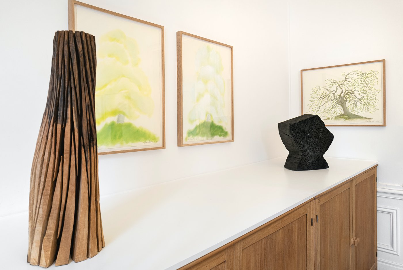 Installation image for David Nash: The Many Voices of the Trees, at Galerie Lelong & Co.