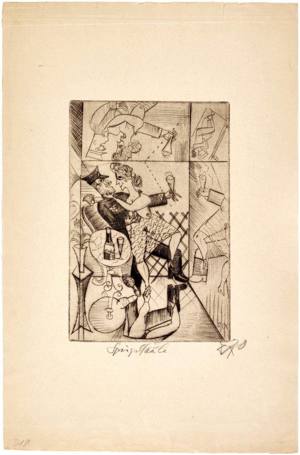 Otto Dix, Erinnerung an die Spiegelsäle von Brüssel (Karsch 10II), 1920