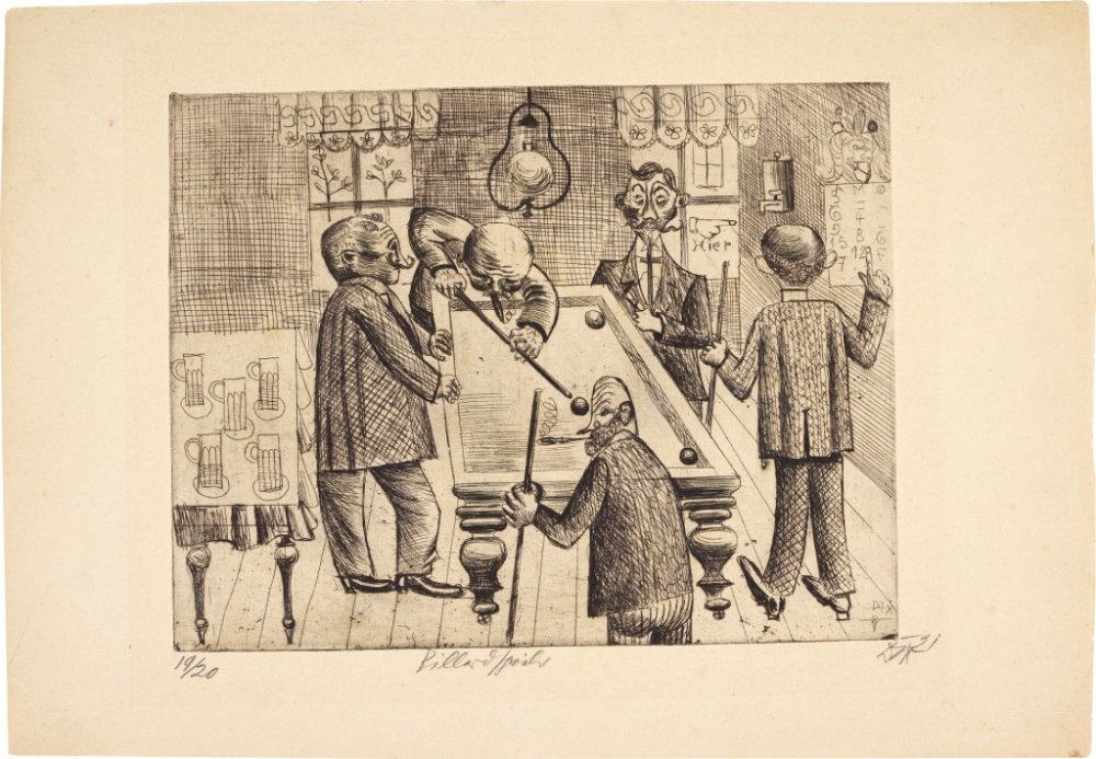 Otto Dix, Billardspieler (K. 12), 1920