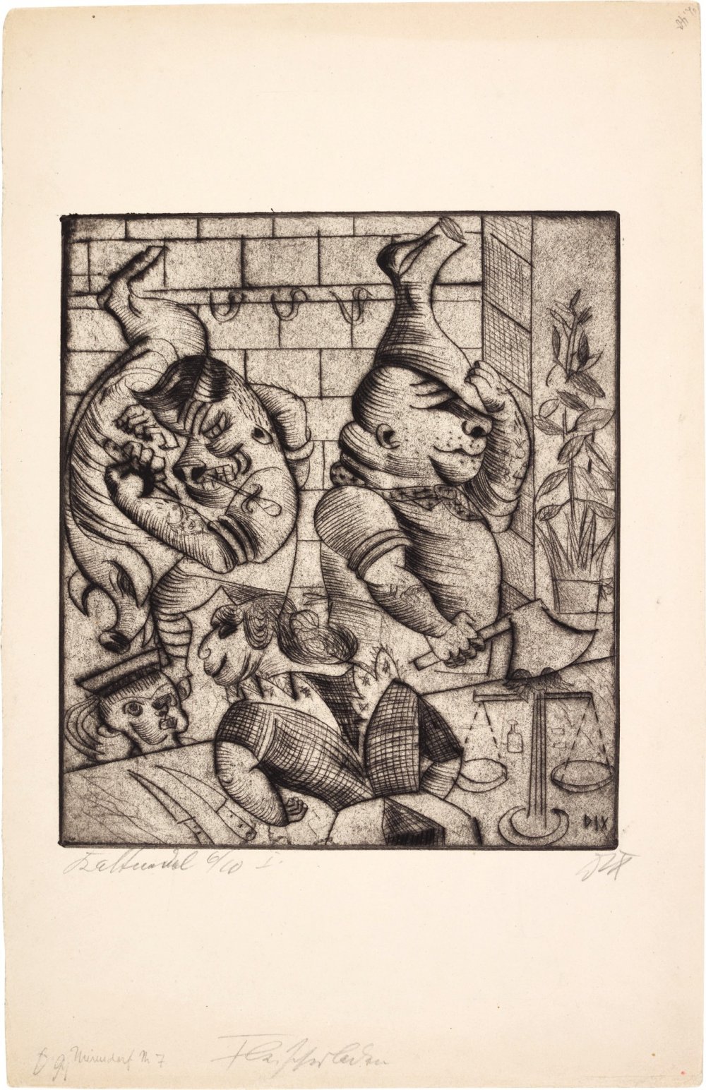 Otto Dix, Fleischerladen (K. 7), 1920
