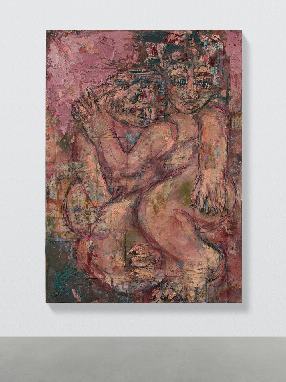 Daniel Crews-Chubb, Couples 3 (pink and forest green), 2021