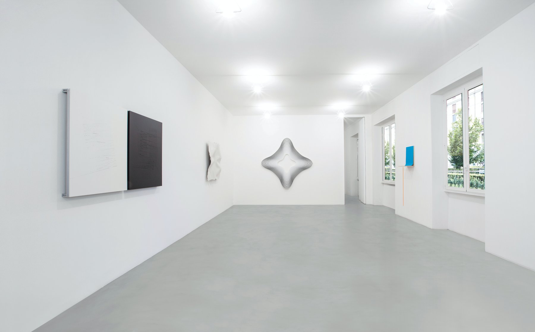 Image for Sensitive spaces. Philippe Decrauzat, Riccardo De Marchi, Martina Klein, Arcangelo Sassolino, at A arte Invernizzi