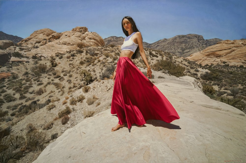 Yigal Ozeri, Untitled; Red Rocks, 2021