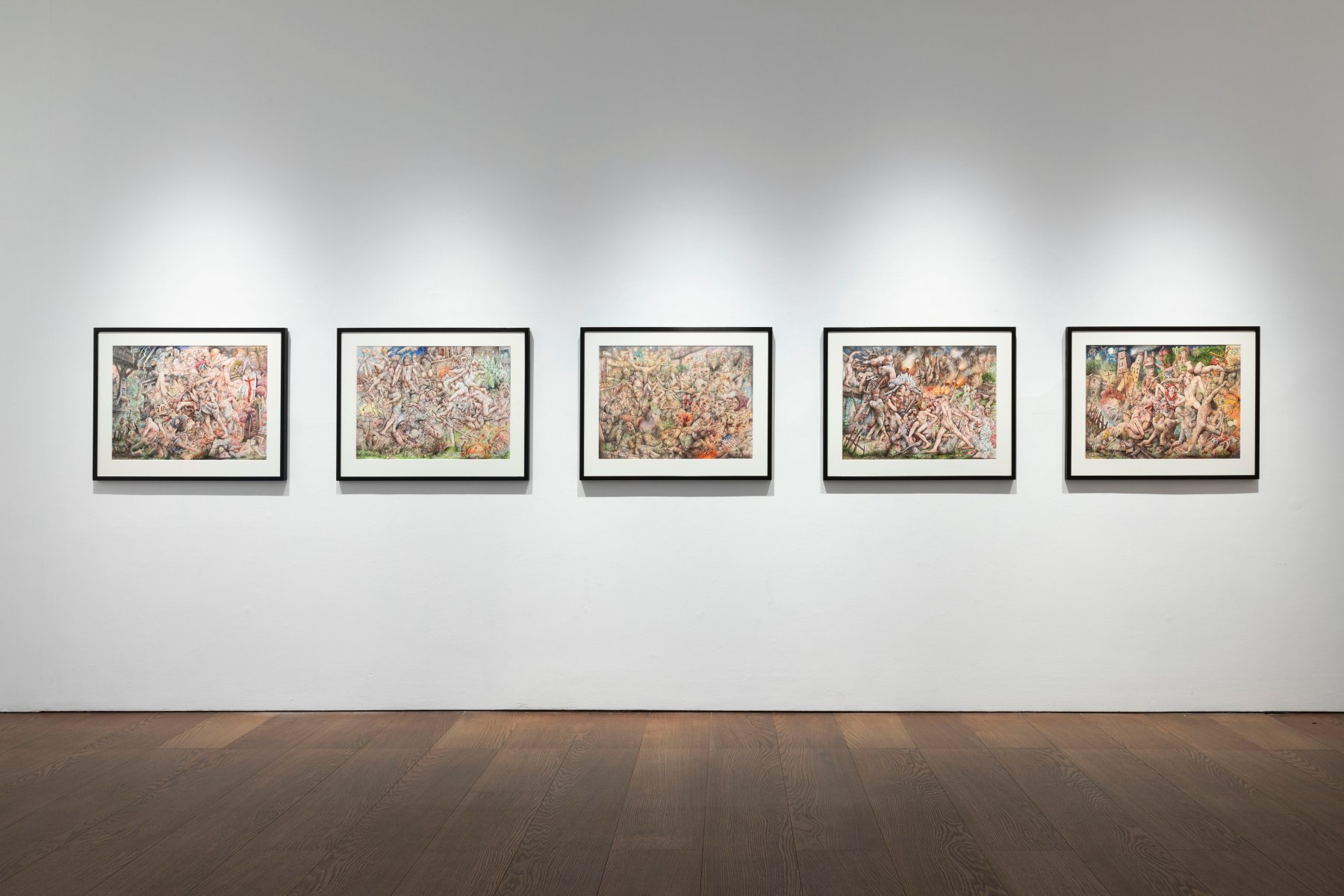 Installation image for Peter Howson: Phlegethon, at Flowers Gallery