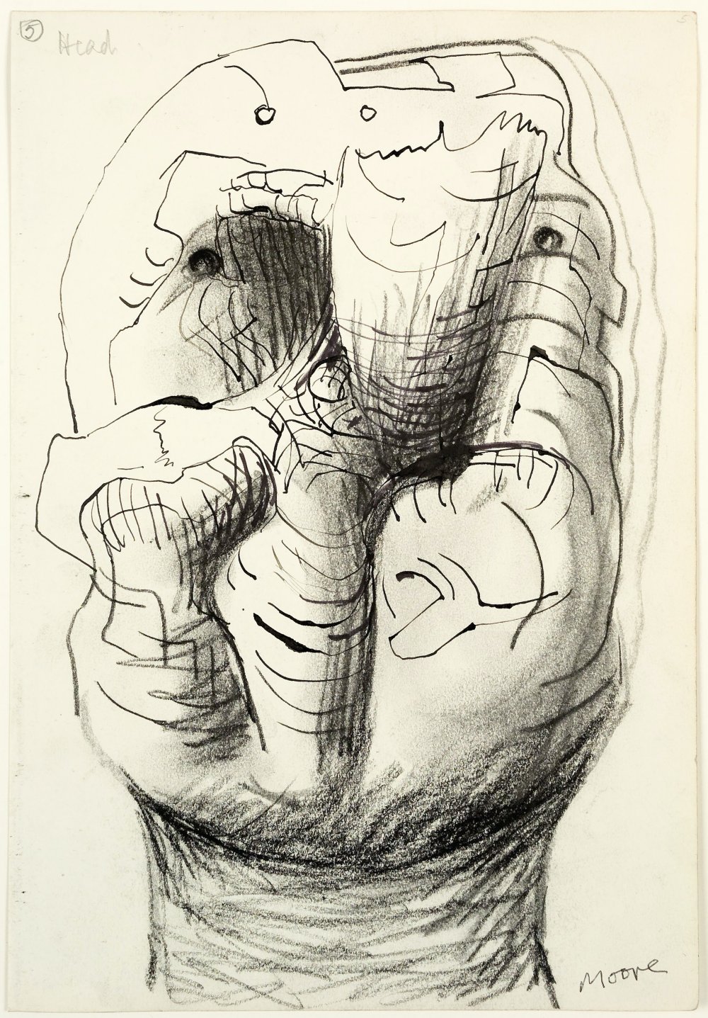 Henry Moore, Idea for Sculpture: Head, 1969, 1977