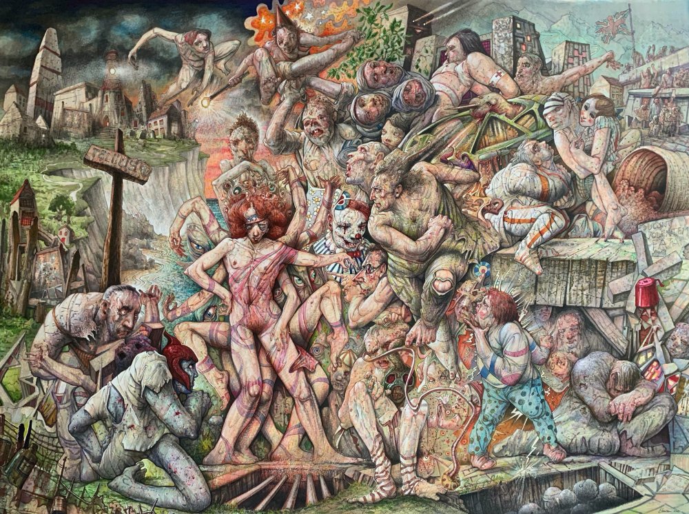 Peter Howson, Ride Si Sapais (Laugh If You Are Wise), 2021