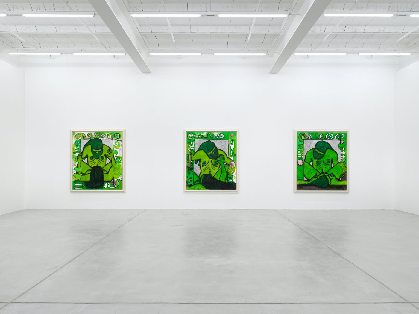 Installation image for Carroll Dunham: Qualiascope Paintings and Related Drawings, at Galerie Eva Presenhuber