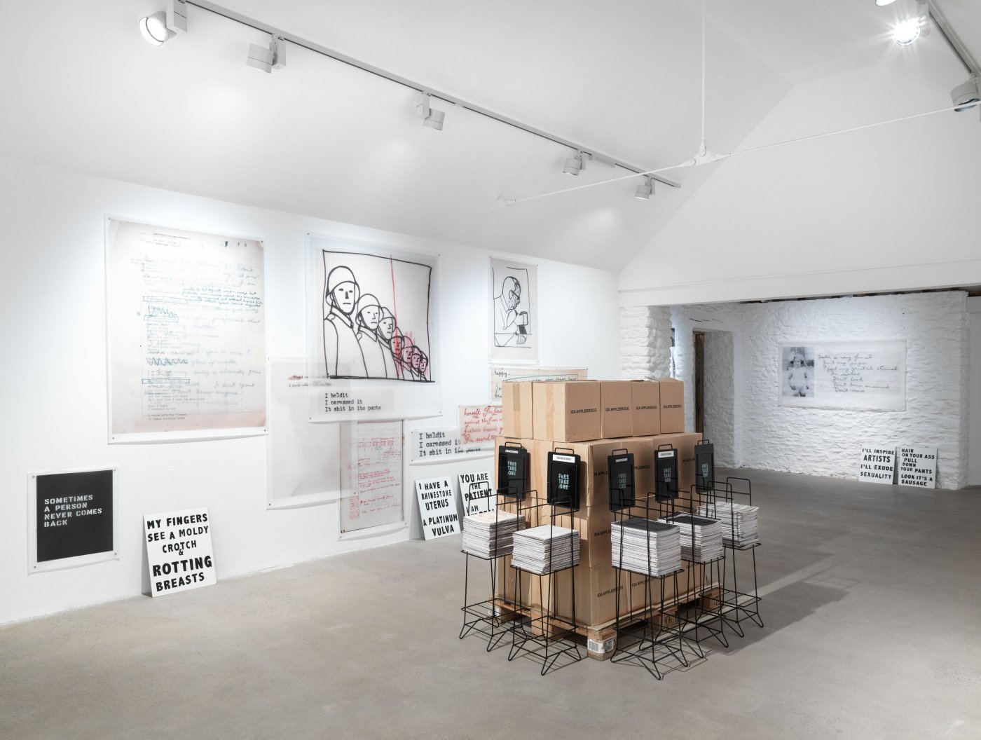Installation image for Ida Applebroog. Right Up To Now 1969 – 2021, at Hauser & Wirth