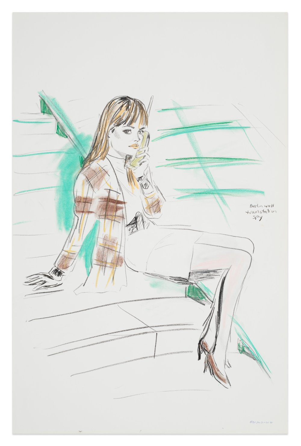 Karen Kilimnik, Spies in Berlin – train station, Berlin wall, 1988