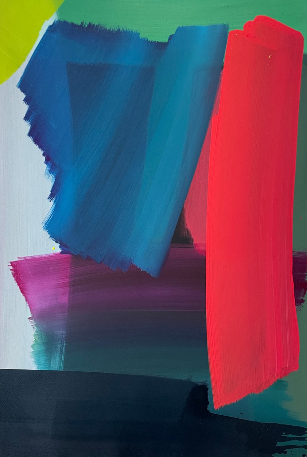 Ptolemy Mann, Gammel Dok Painting (Blue Magenta Cadmium)