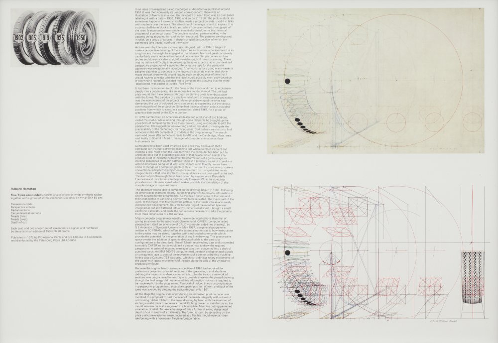 Richard Hamilton, Five Tyres Remoulded (portfolio), 1971