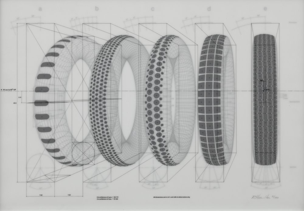 Richard Hamilton, Five Tyres Remoulded (portfolio)​, 1971
