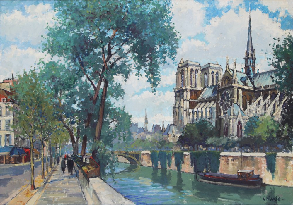 Constantin Kluge, Notre Dame et le quai Montebello, 1969